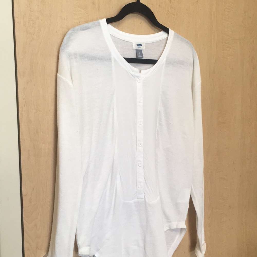 Breezy White Long Sleeve Blouse